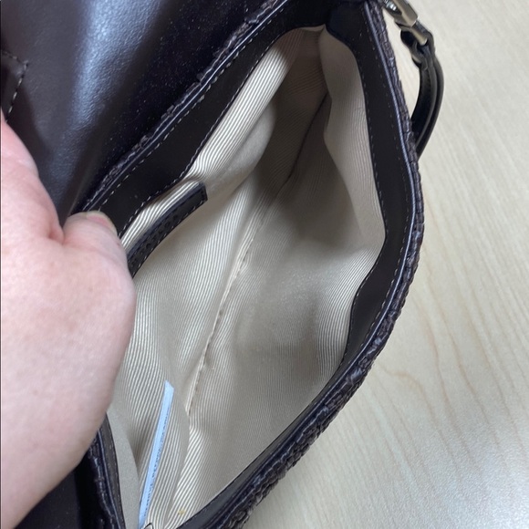 Ann Taylor Dark Brown Woven Clutch with Buckle - Picture 6 of 6